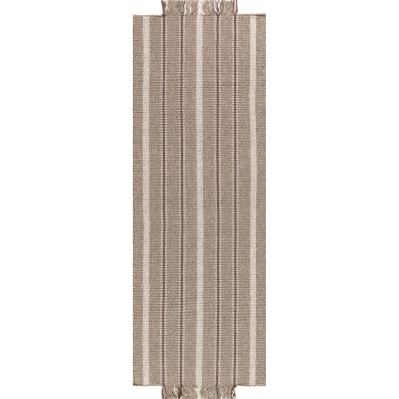 Toluca Striped Wool Rug | Taupe