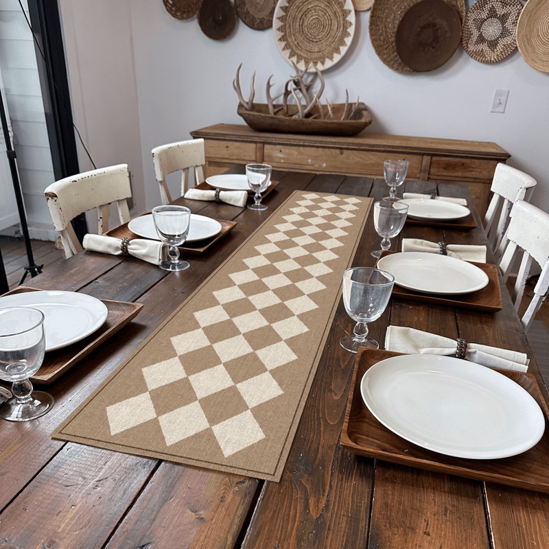 3acrehomestead Charlie Table Runner | Cream – Premium Vinyl Mat