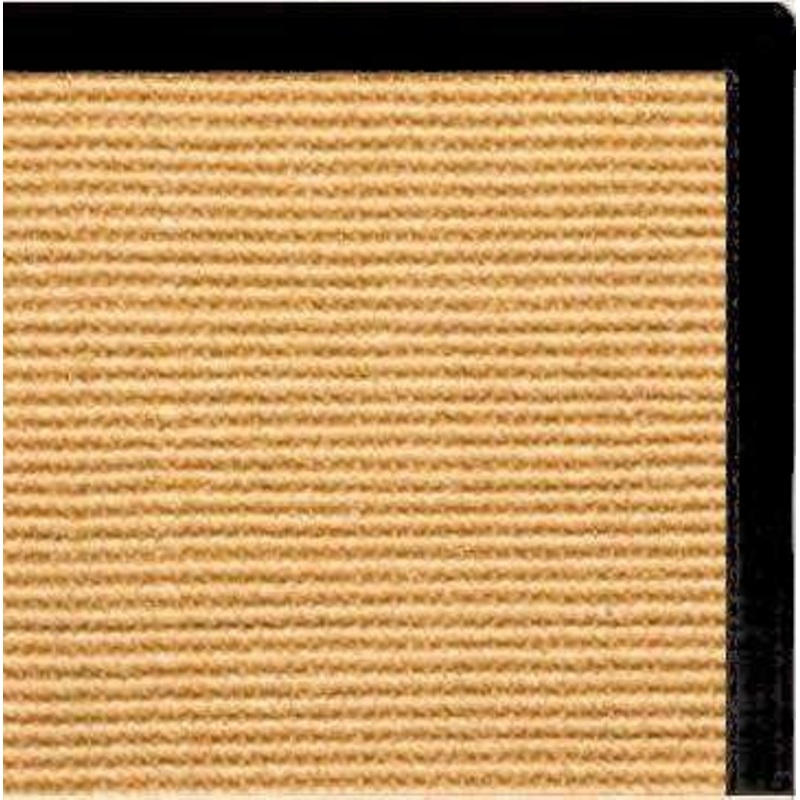 Tan Sisal Rug with Black Canvas Border