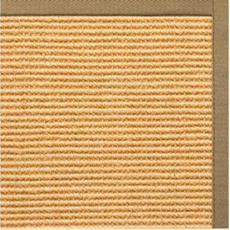 Tan Sisal Rug with Green Mist Cotton Border