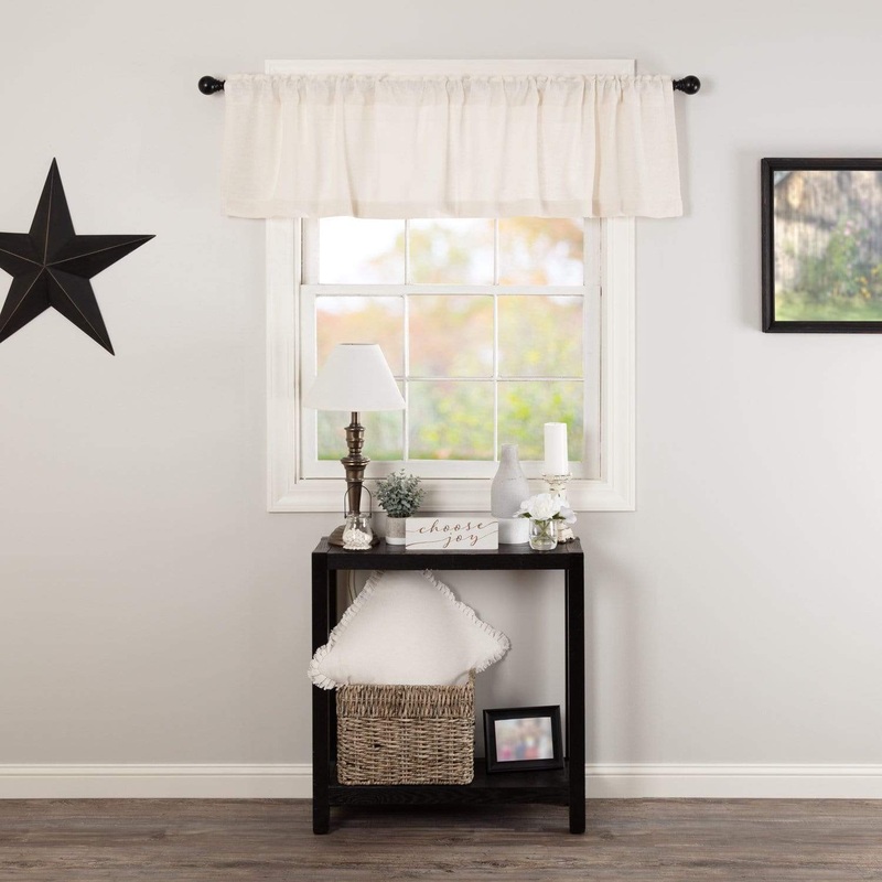 Burlap Antique White Valance 16×72