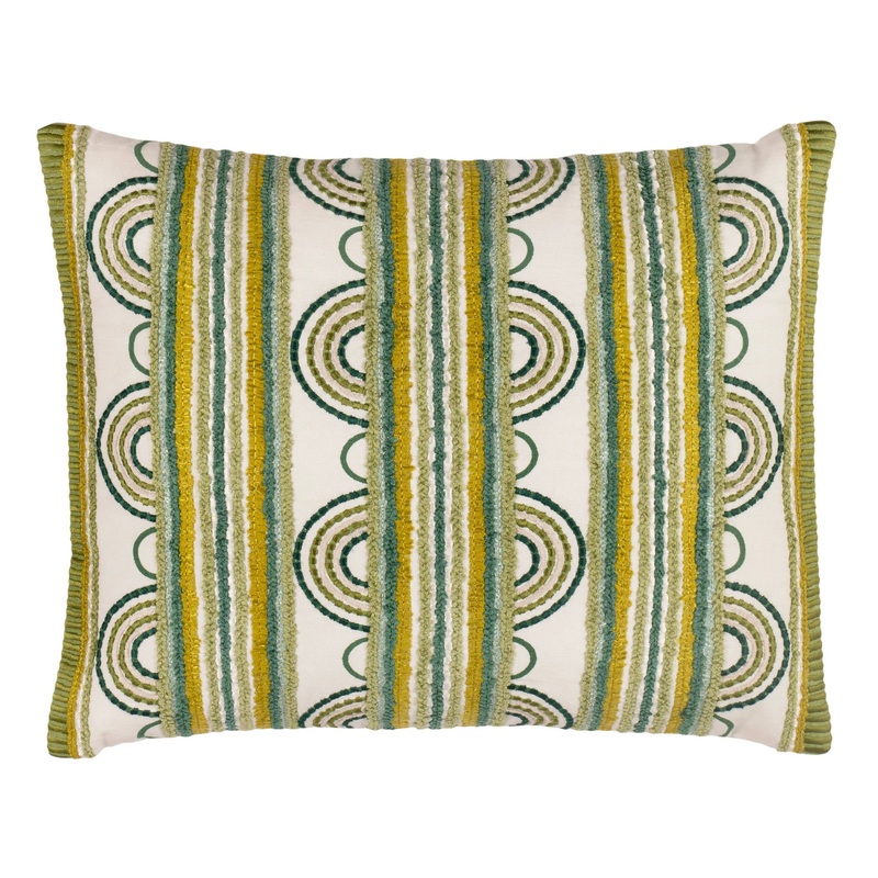 Button Embroidered Decorative Pillow Cover | Olive