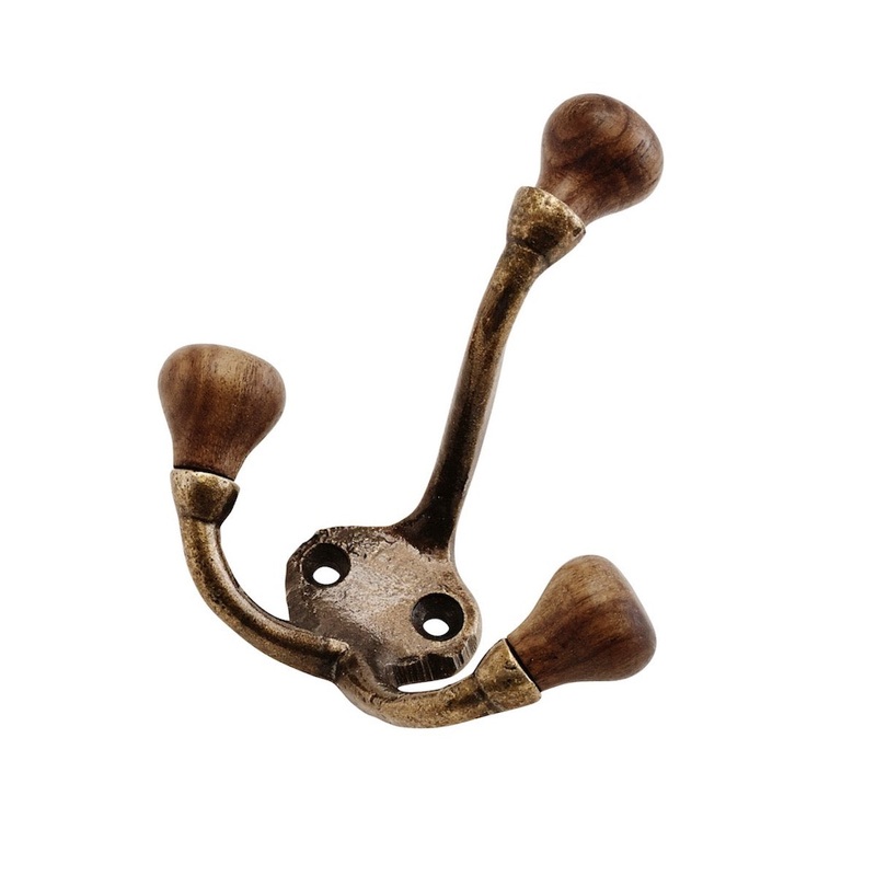 Iron Hook W / Wood – Triple