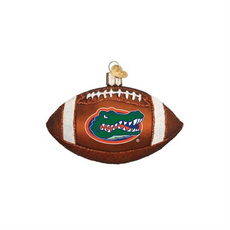 Old World Christmas Glass Blown Ornament (#64400) Florida Football, 4″