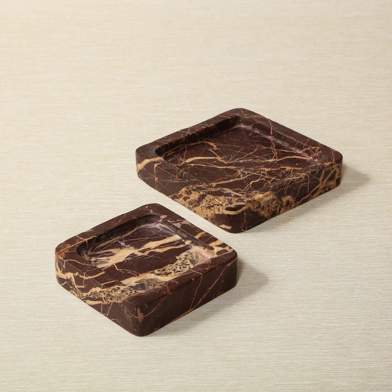 Etta Crimson Stone tray set