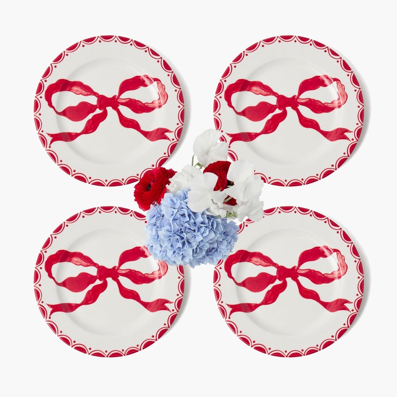 Marilyn Red Bow Starter Plates (Set of 4)