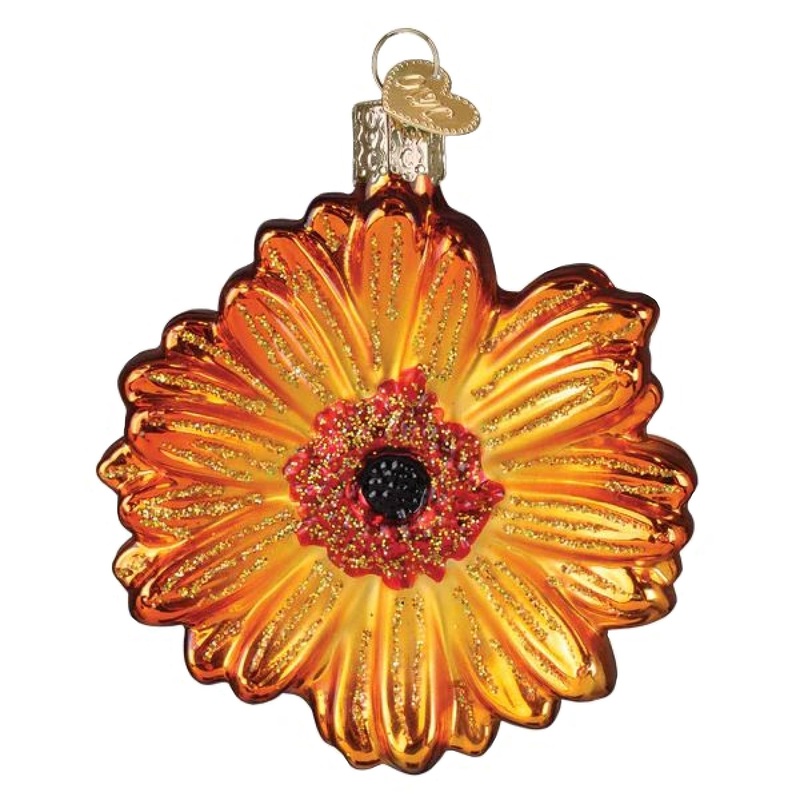 Old World Christmas Blown GlassOrnament for Christmas Tree,Sunset Gerbera Daisy
