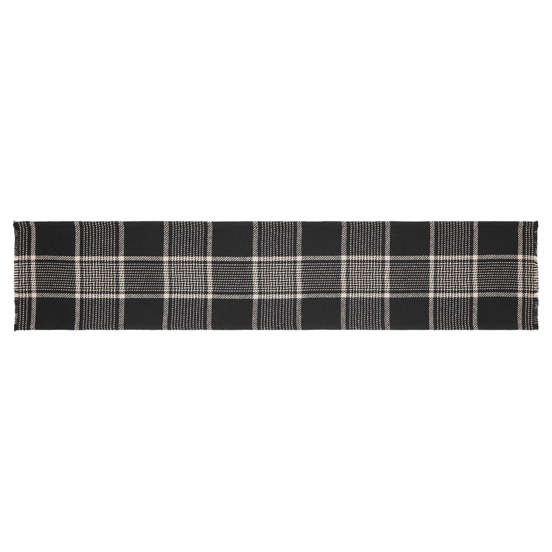 Eston Black Tan Plaid Runner 12×60