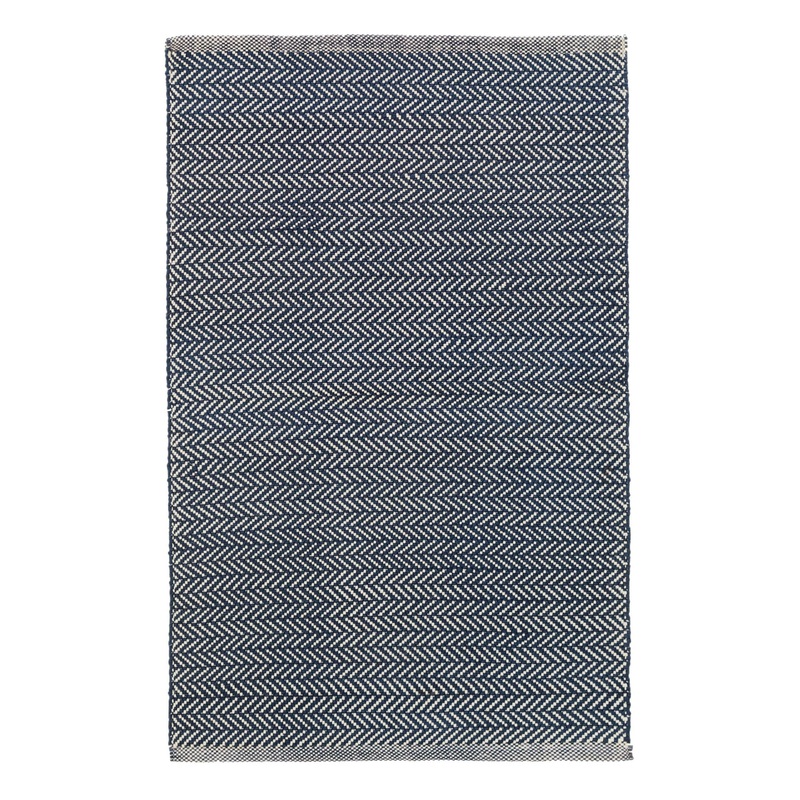 Herringbone Handwoven Cotton Rug | Indigo