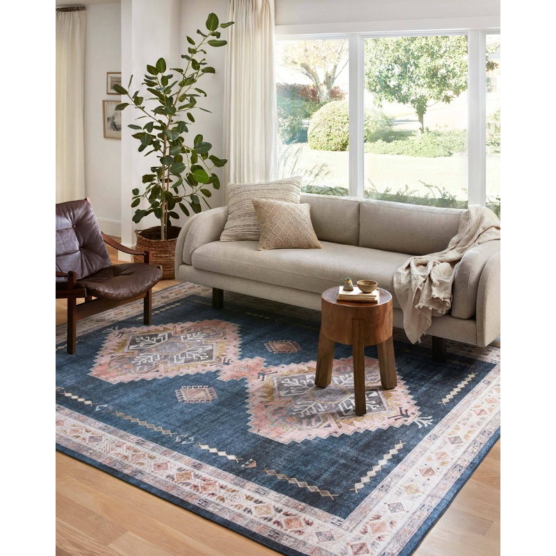 Loloi II Heidi Rug | Denim / Blush