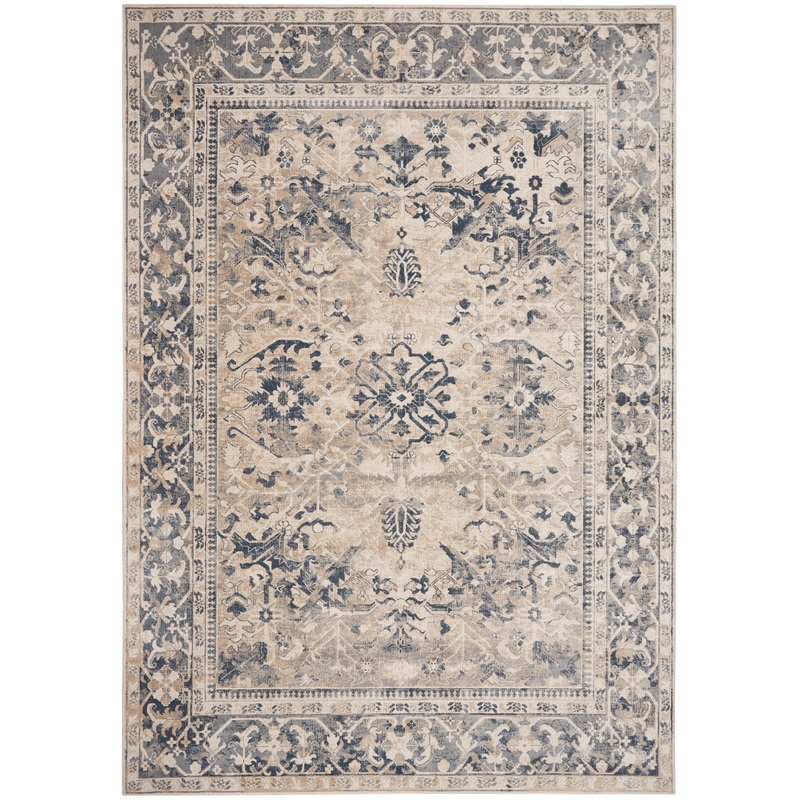Nourison Home Malta 7’10” x 10’10” Ivory/Blue Vintage Indoor Rug