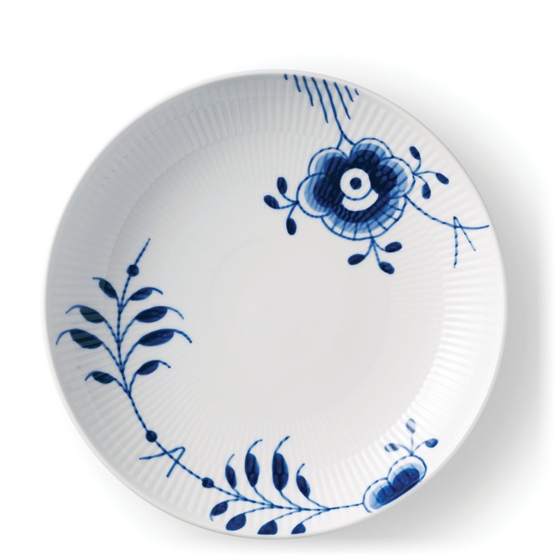 Blue Fluted Mega Shallow Bowl, 9.75″