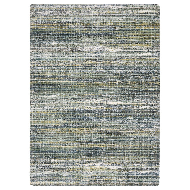 Galileo Green Blue Industrial Gridwork Indoor Rug