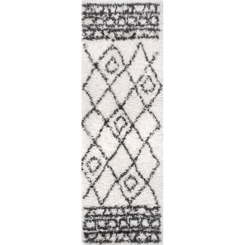 Riffian Lattice Shag Rug | Beige