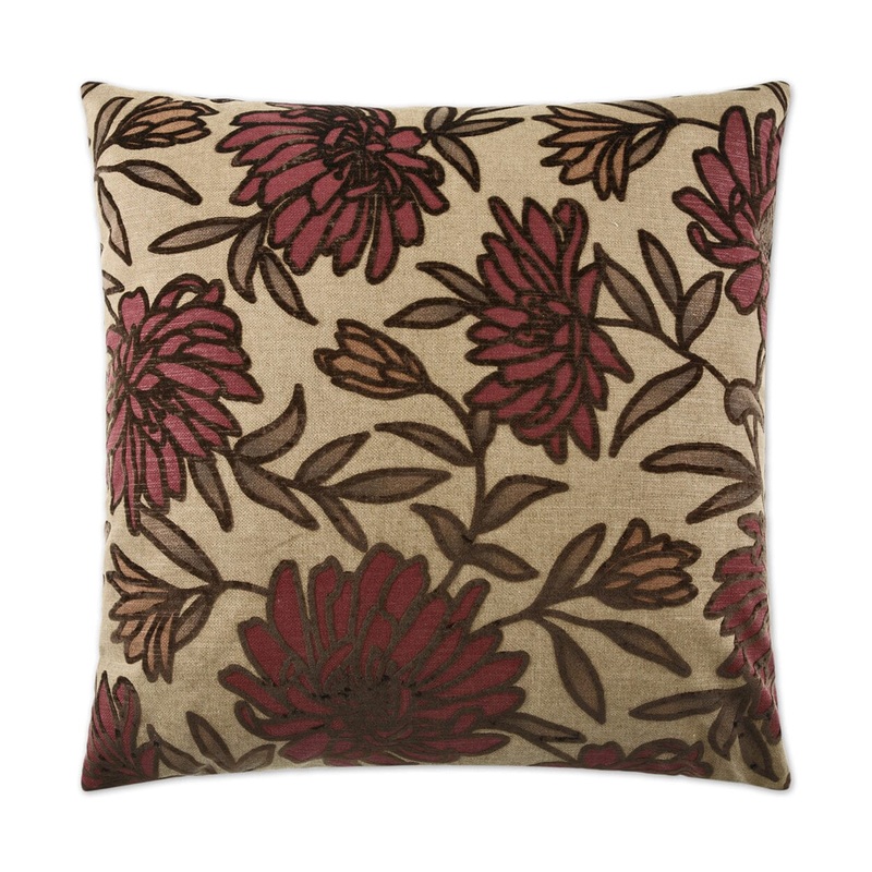 D.V. Kap Montague 24″ x 24″ Decorative Throw Pillow  | Burgundy