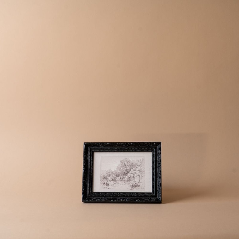 “French Summer Field Sketch” Framed Vintage Inspired Art Print