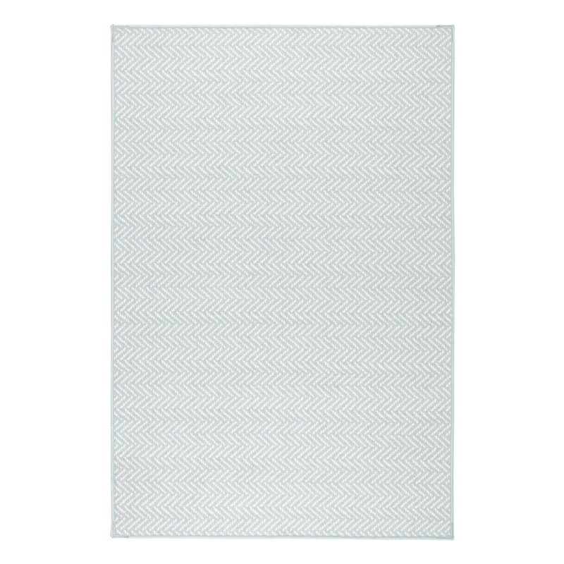 Herringbone Machine Washable Rug | Swedish Blue