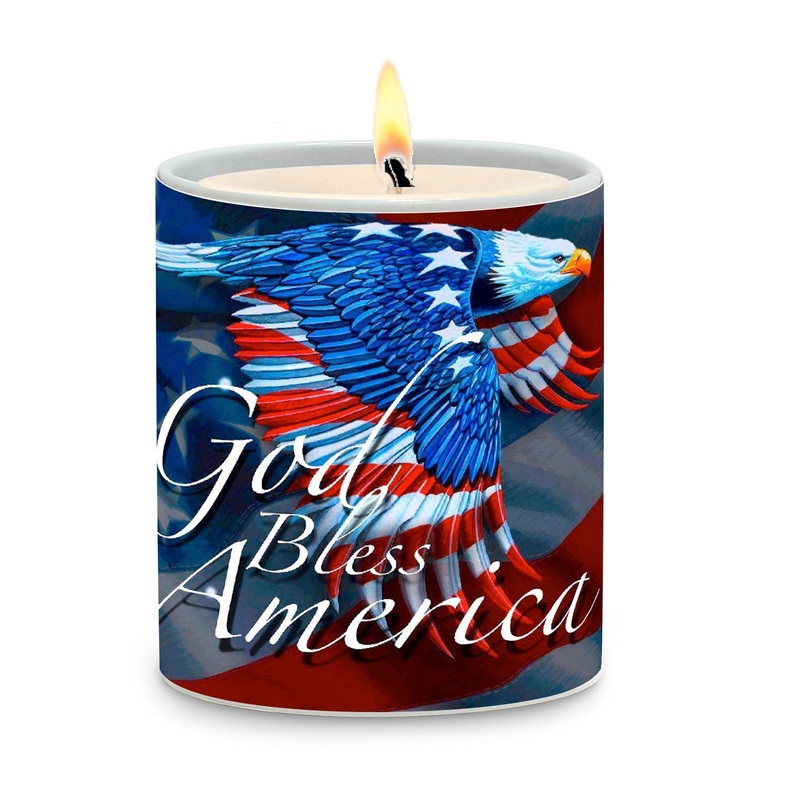 SUBLIMART: Patriotic – Porcelain Soy Wax Candle (Design #PAT06)