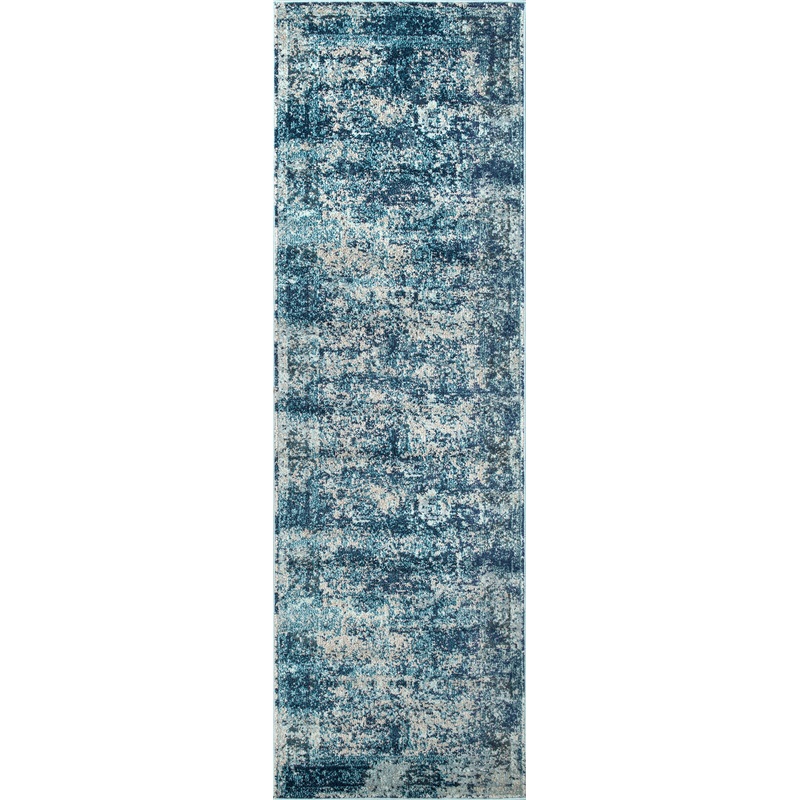 Color Washed Floral Rug | Ocean Blue