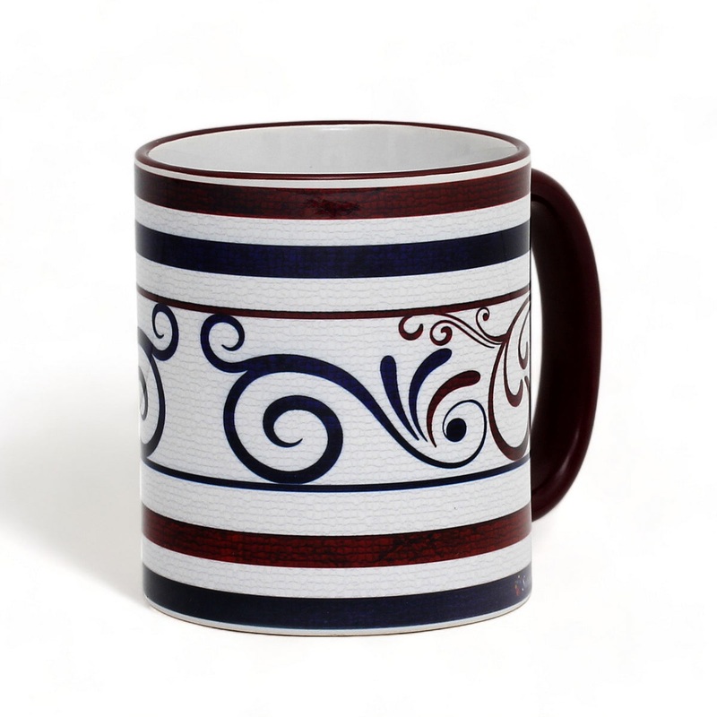 SUBLIMART: Ricco Italia Mug Maroon Handle+Rim – by Mario Bruno (Design 6425)