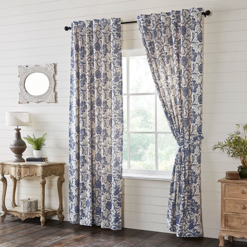 Dorset Navy Floral Panel Set of 2 96×50