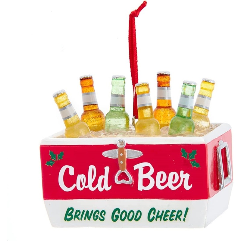 Kurt Adler “Cold Beer Brings Good Cheer!” Beer Cooler Christmas Tree Ornament