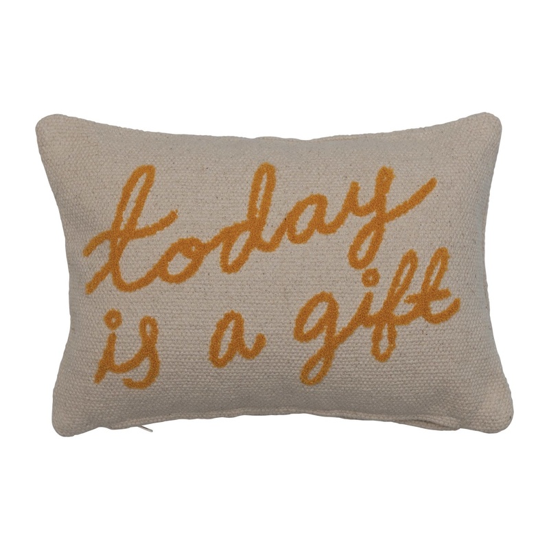 Today is a Gift Cotton Lumbar Pillow