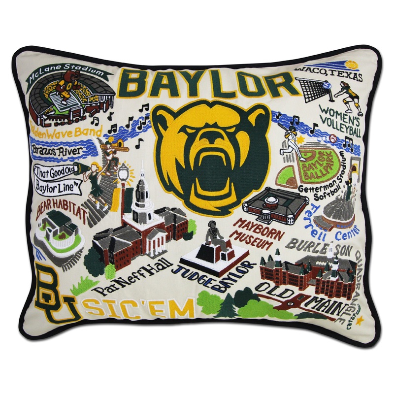 Baylor University Collegiate Embroidered Pillow