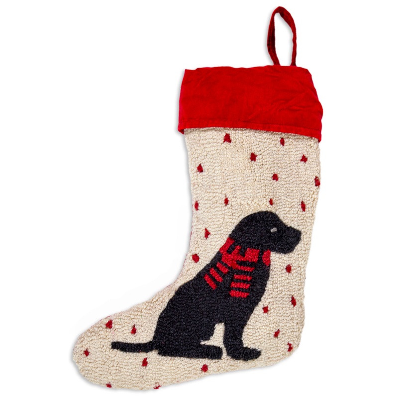 December Black Lab – 9″ x 20″ Christmas Stocking