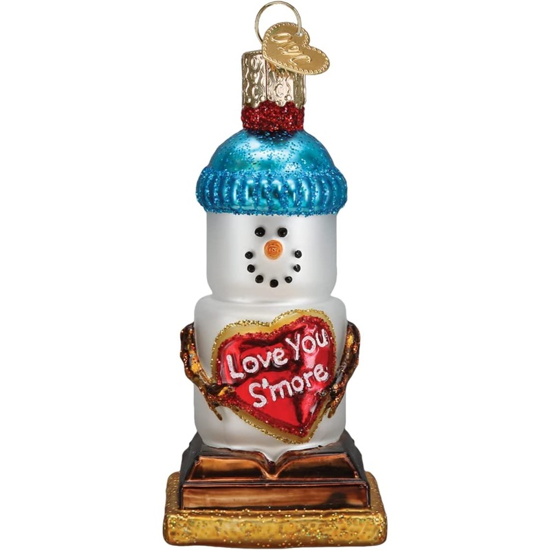 Old World Christmas Glass Blown Love You S’More Ornament, 3.75″