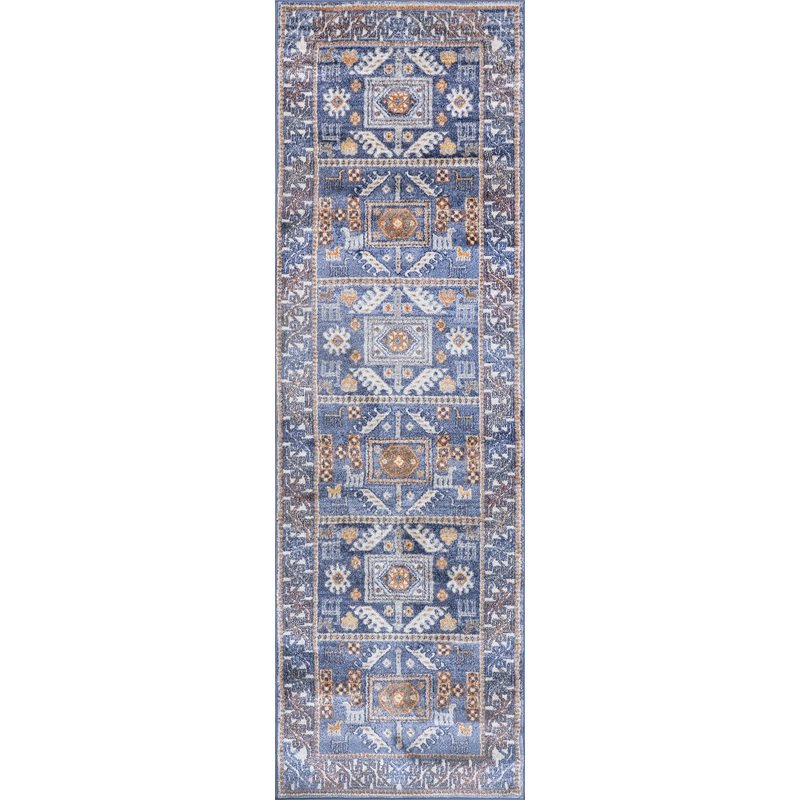 Paneled Geometric Rug | Blue