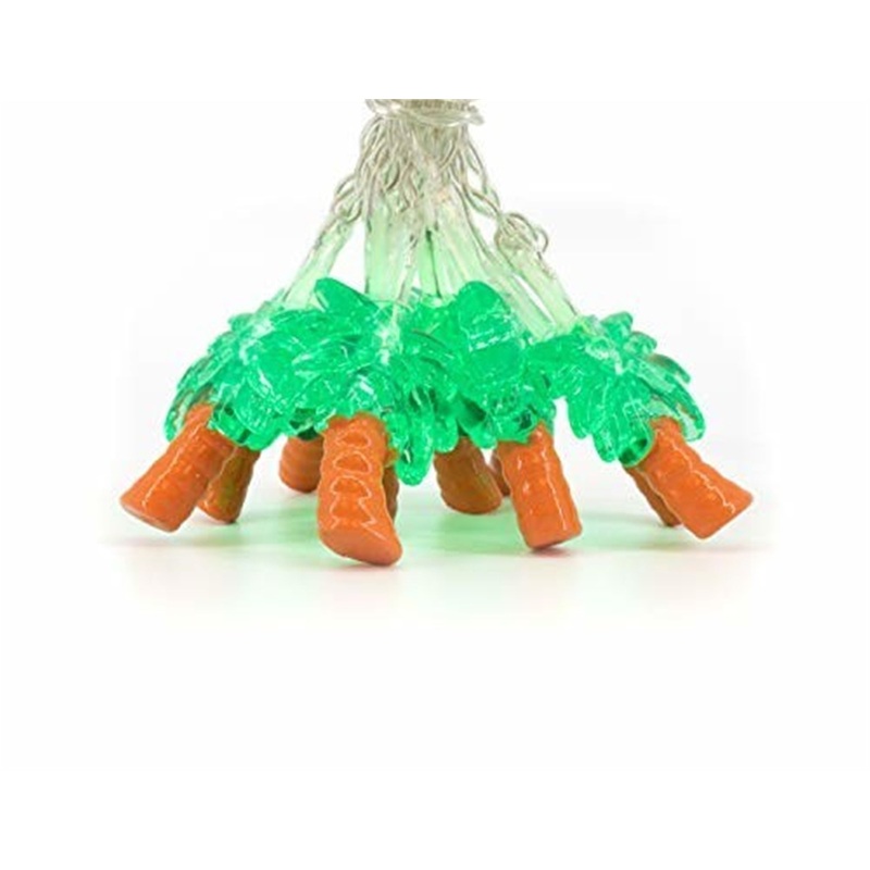 ProductWorks Battery-Operated Ultra LED Lights with Timer Feature, 10 Lights, Palm Trees