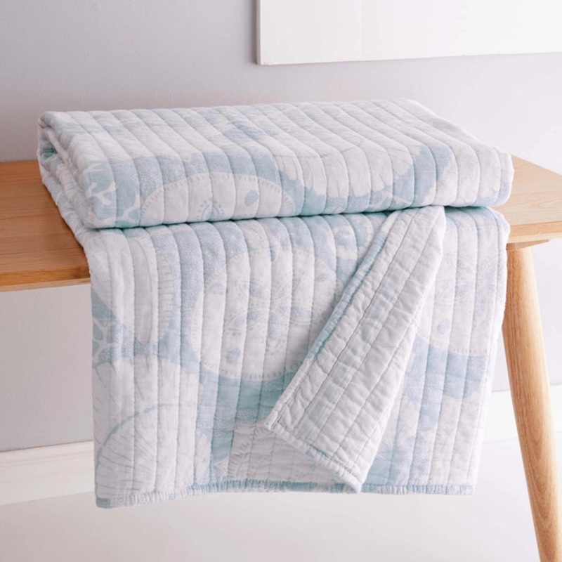 Stillwater Coastal Blue Quilted Throw – Coastal Throw Blanket