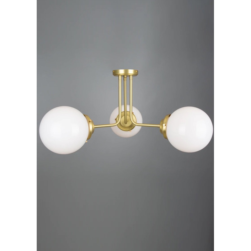 Hayes Flush Glass Globe Chandelier