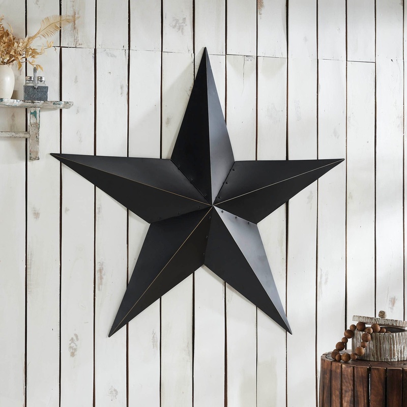Metal Star Distressed Black 48×48