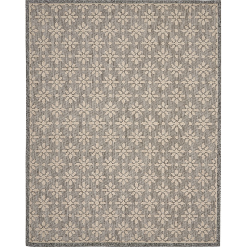 Nourison Cozumel 7′ x 10′ Grey Farmhouse Indoor/Outdoor Rug