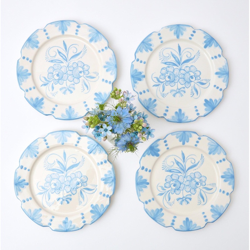 Seville Blue Gardnia Starter Plate (set of 4)