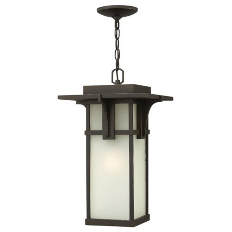 Hinkley 2232 Manhattan 1-lt 11″ LED Outdoor Pendant with Etched Seedy Glass