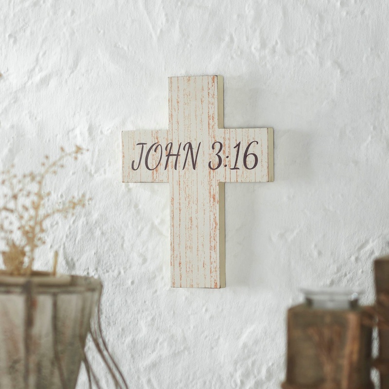 Celebrate Grace John 3:16 Cross MDF Wall Sign 10×7.5×0.75