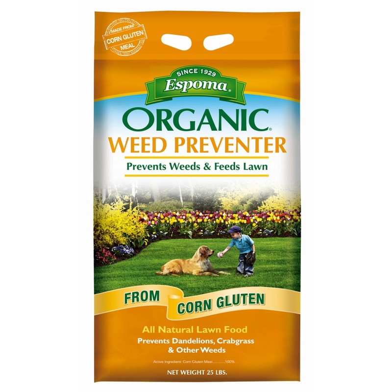 Espoma Organic 9-0-0 All-Natural Weed Preventer, Prevents Weeds & Feeds Lawns, Made from Corn Gluten, 25lb