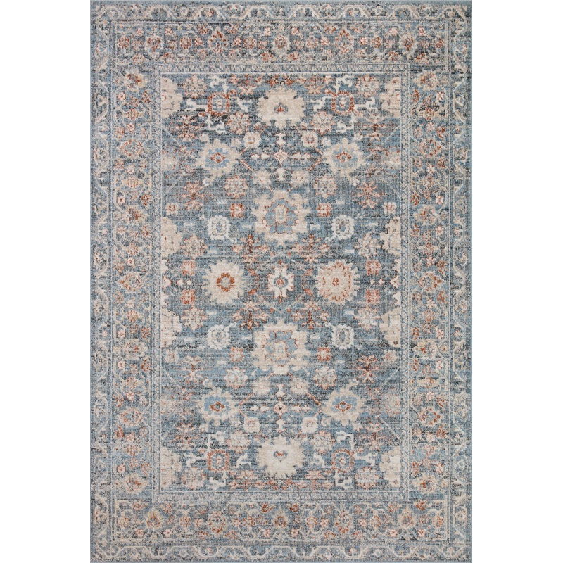 Loloi II Odette Rug | Sky / Rust