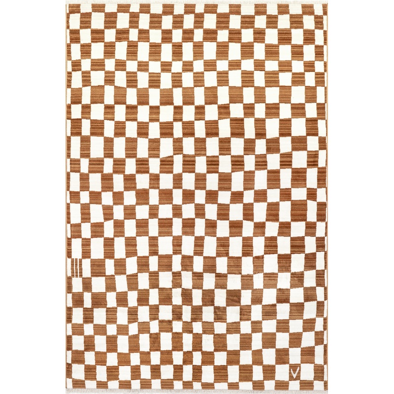 Rasali Checkered Box Rug | Orange