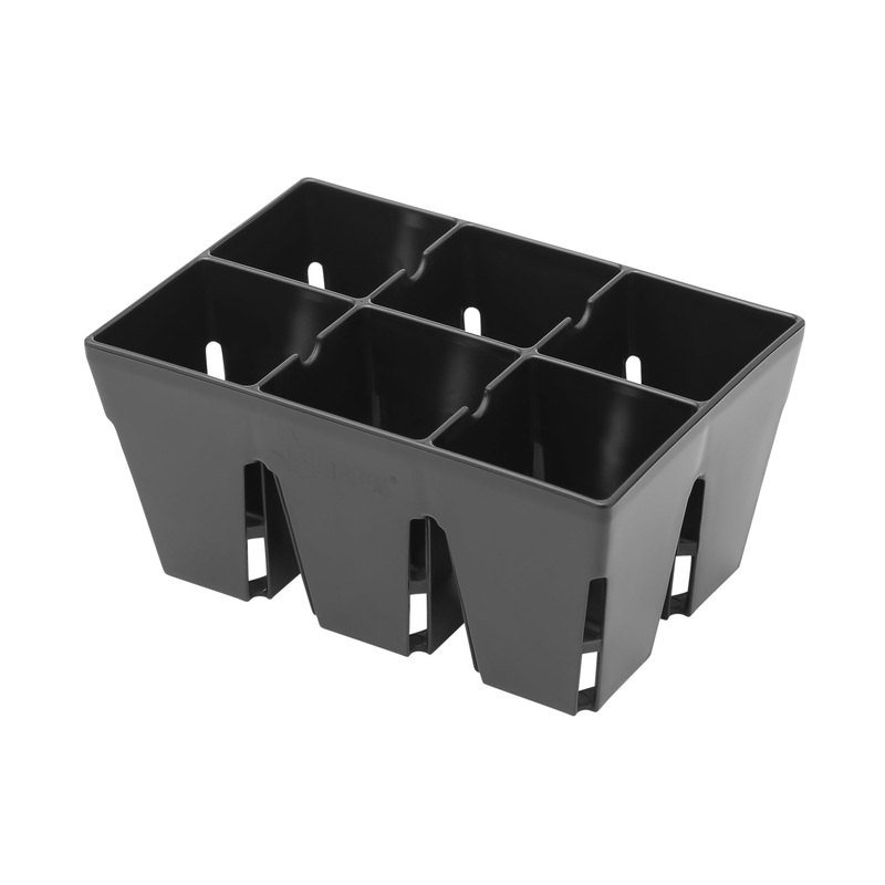 Sunpack 5″x3.25″ 6-Cell Mega Square Insert, for Greenhouses and Indoor Seed Starting, Black