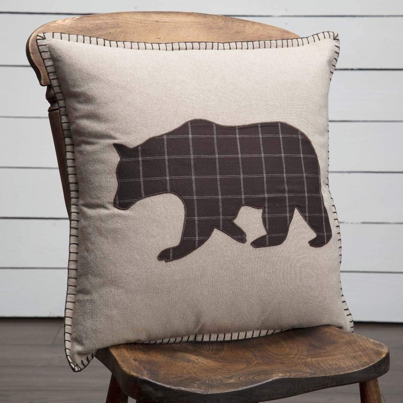 Wyatt Bear Applique Pillow 18×18