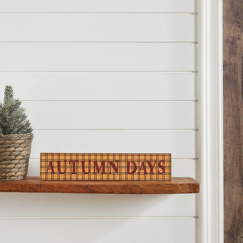 Autumn Days Burgundy on Mustard Base MDF Sign 3×14