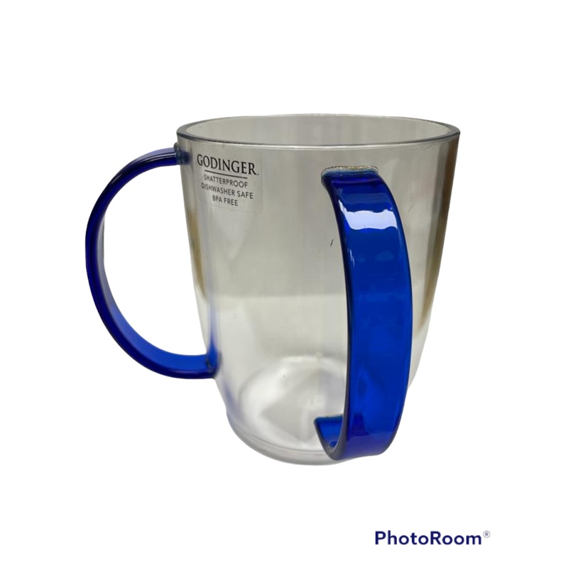 Godinger Washing Cup, Blue Handles