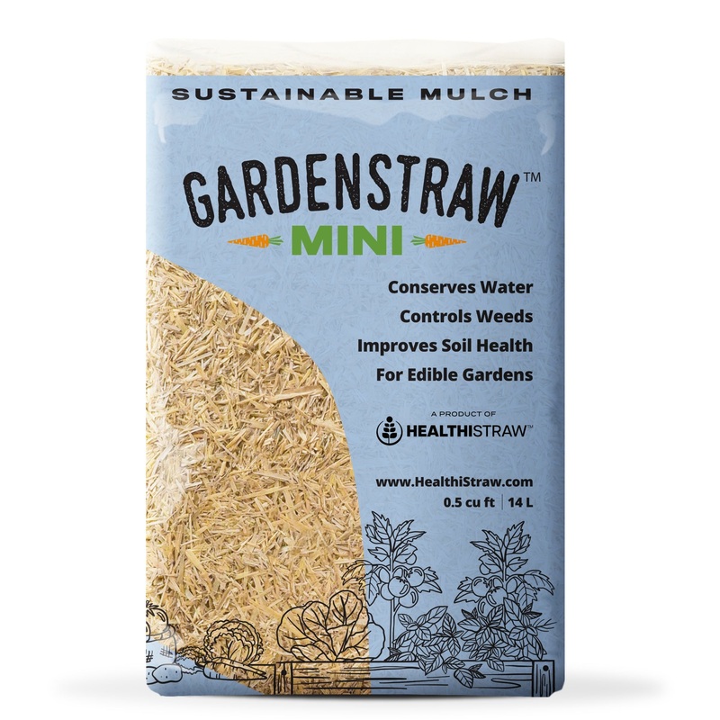 HealthiStraw GardenStraw Mini  All-Natural, Clean, Sustainable Garden Straw Mulch for Gardens and Grass Seeding, 0.5 cu ft