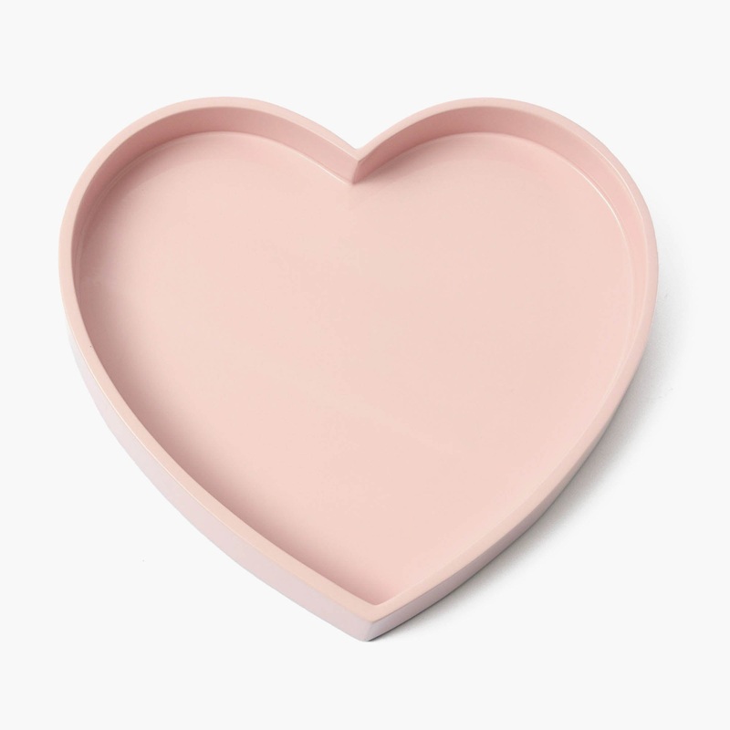 Pink Heart Lacquer Tray