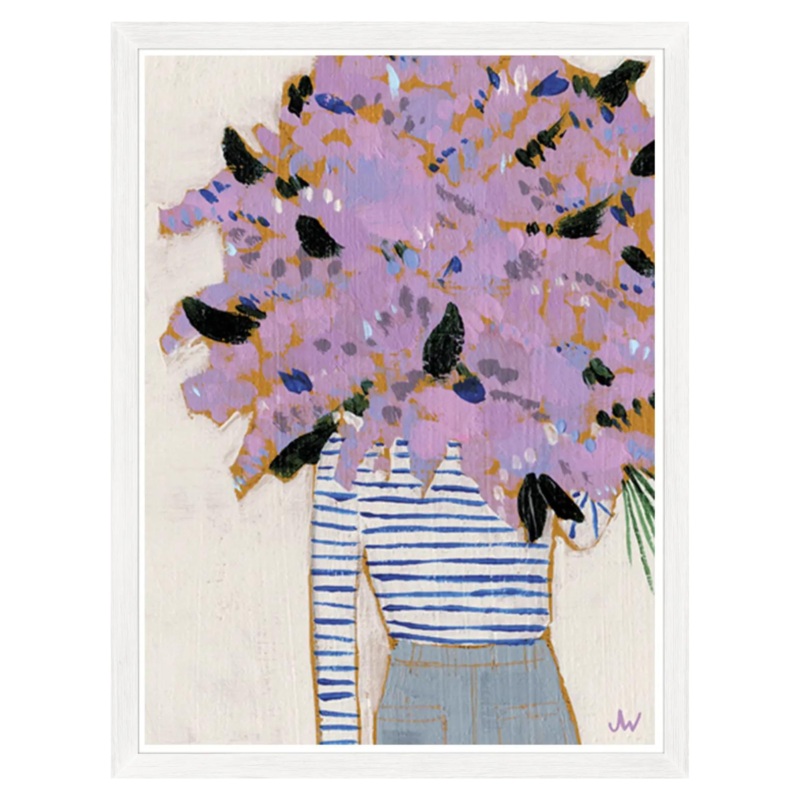 “Violet Floral Style” Framed Art Print