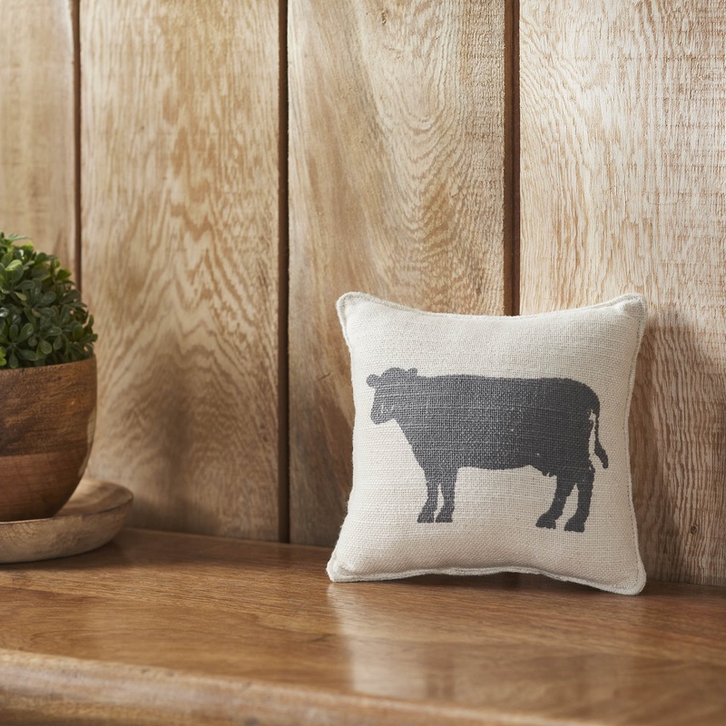 Finders Keepers Cow Silhouette Pillow 6×6